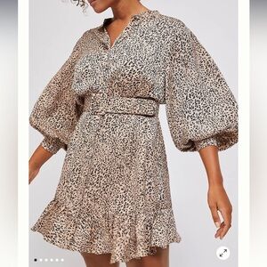 Anthropologie Mare Mare Laurie Cheetah Mini Dress belt